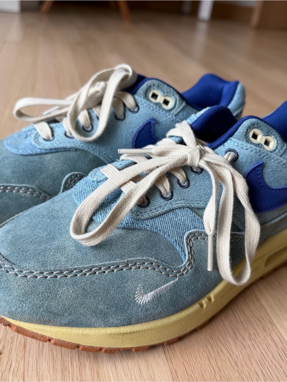 Nike Air Max 1 Premium “Dirty Denim” Sneakers with Cream Laces